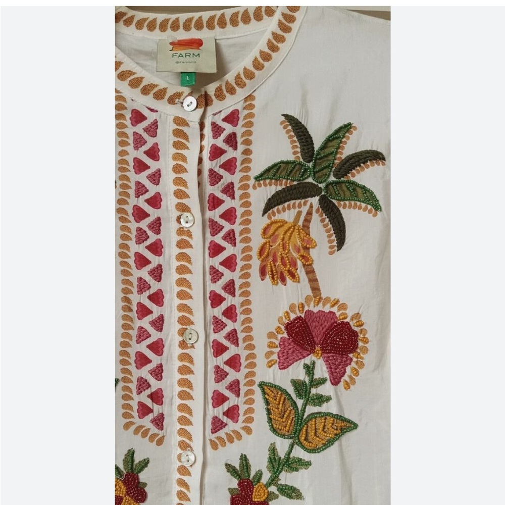 Farm Rio Off White Embroidered Maxi Dress - Picture 8 of 11